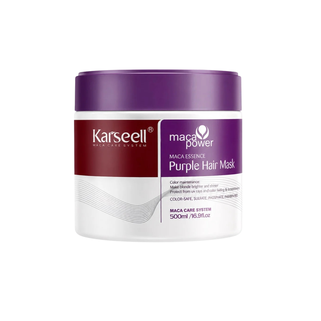 MÁSCARA MORADA TONALIZADORA KARSEELL PARA RUBIOS Y CABELLOS SILVER 500 ML