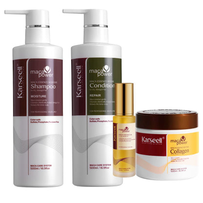 KIT RUTINA COMPLETA DE HIDRATACIÓN Y REPARACIÓN KARSEELL  4 PRODUCTOS