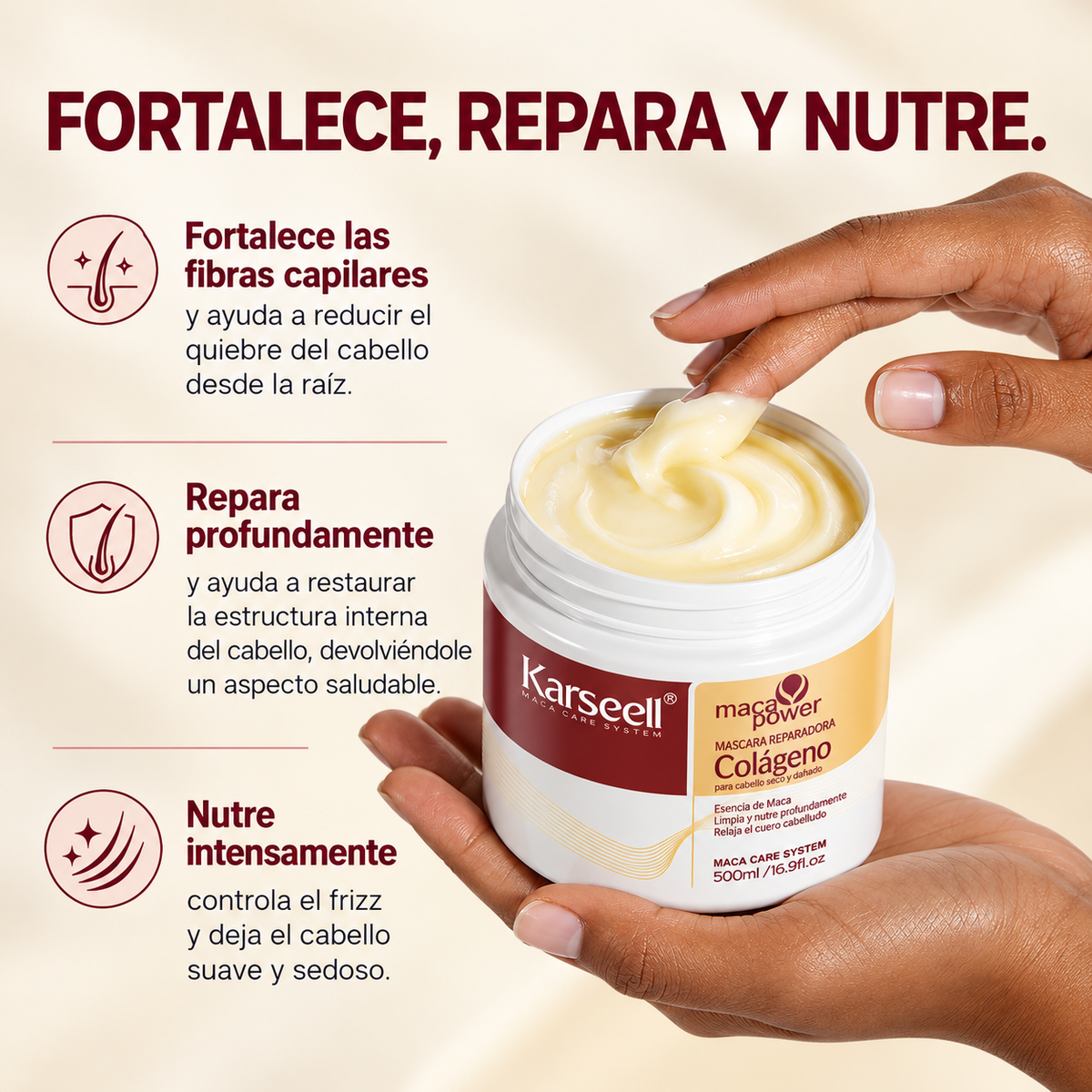 MÁSCARA RECONSTRUCTORA DE MACA Y COLÁGENO KARSEELL 500 ML